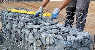 Устройство подпорной стенки из габионов в Донском в октябре